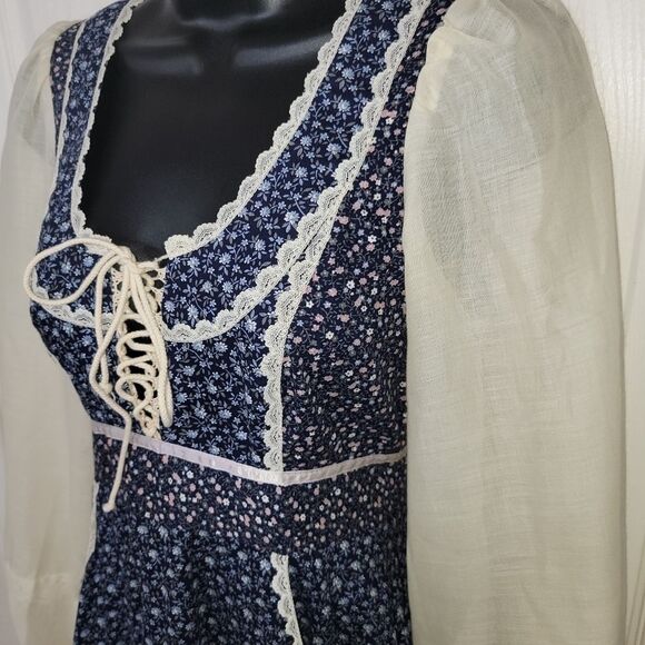 Gunne Sax by Jessica floral dress prairie vintage size 7 - Picture 8 of 14